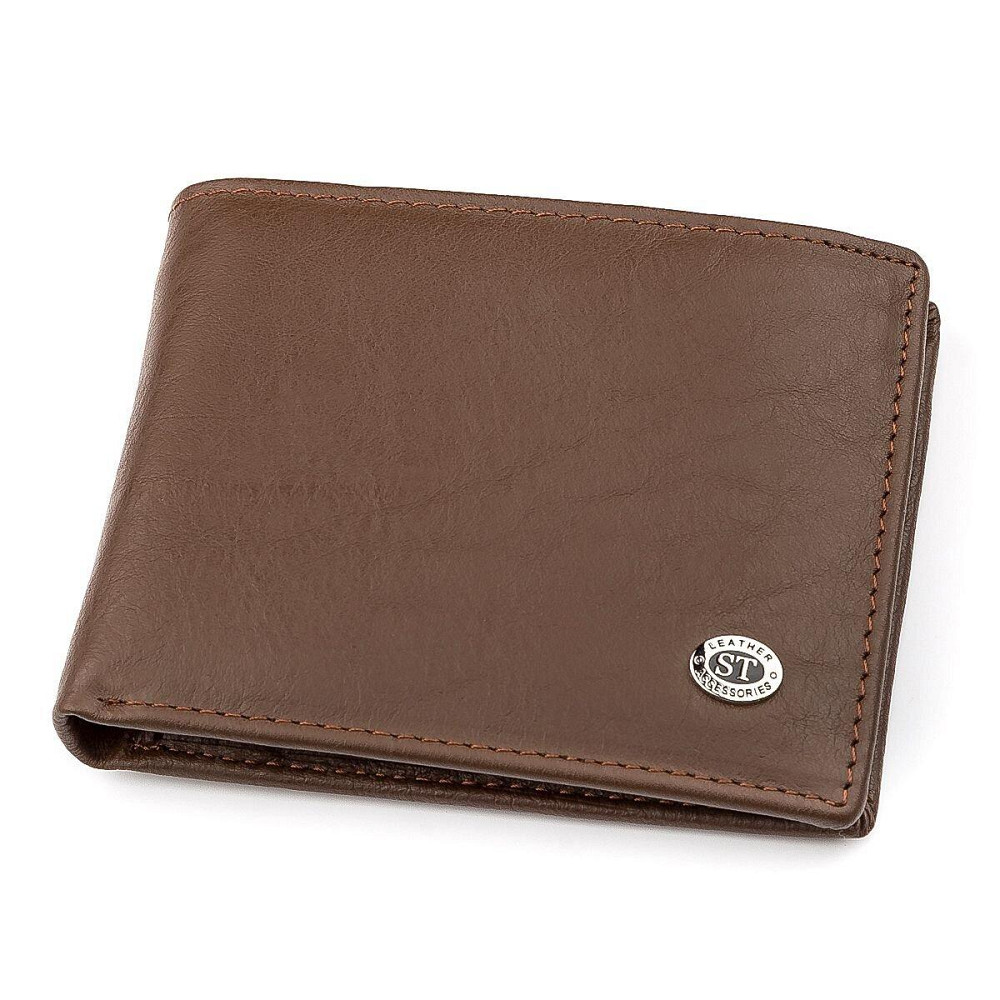 Чоловічий гаманець ST Leather 18353 (ST-1) НОВИНКА Коричневий Київ - фото 11