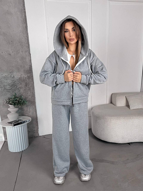 Жіночий теплий костюм з широкими штанами Одеса - фото 5