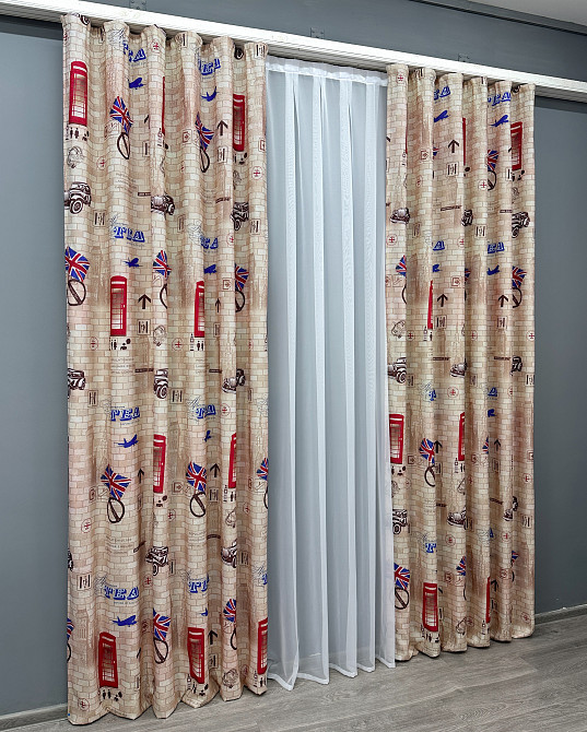 Комплект готових штор VR-Textil Фотоштори Лондон № 914ш Різнобарвний 100х270 см 2 шт (31-454) Київ - фото 4