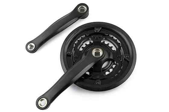 Зірки велосипедні (передні) 24/34/42T (+2 шатуни L-17 см, квадрат, чорні, із захистом) Мукачево