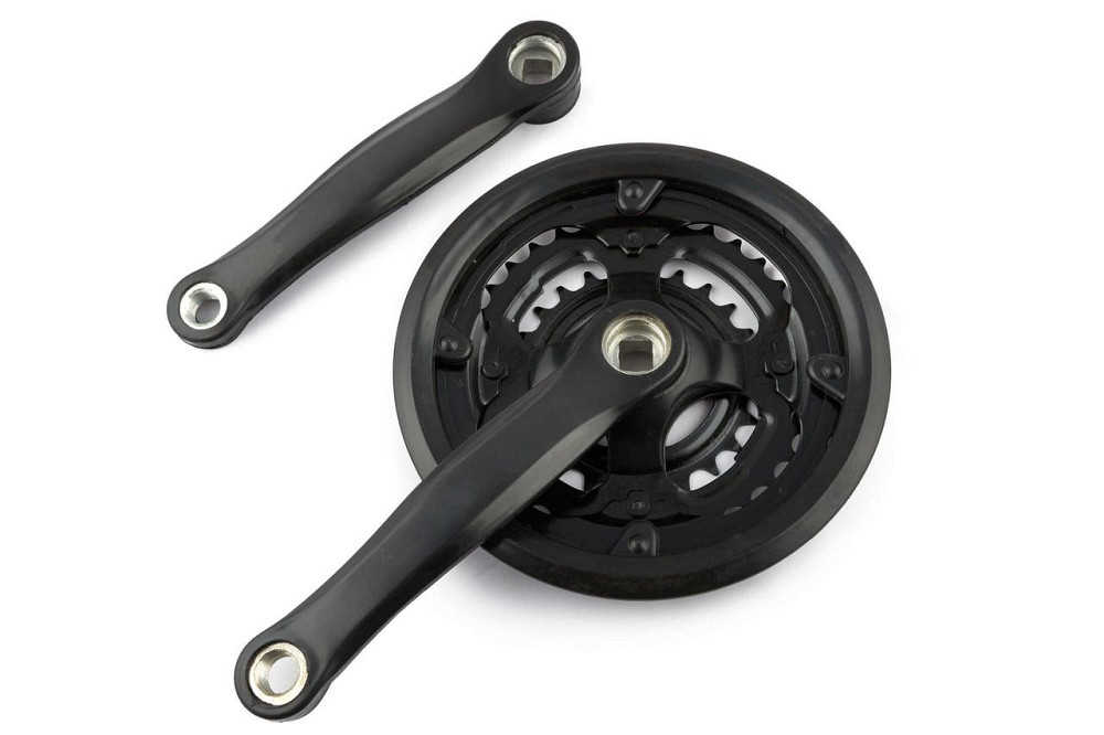 Зірки велосипедні (передні) 24/34/42T (+2 шатуни L-17 см, квадрат, чорні, із захистом) Мукачево - фото 1