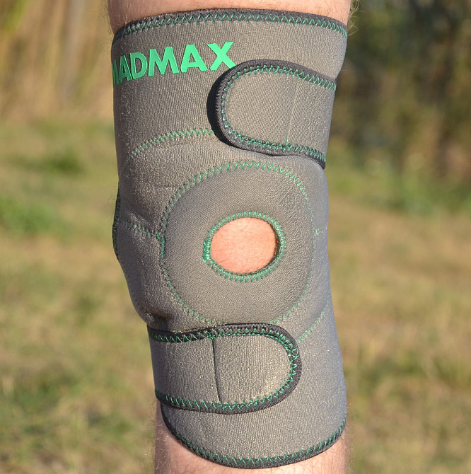 Наколінник MadMax MFA-295 Zahoprene Universal Knee Support Dark Grey/Green (1шт.) Луцк - изображение 5