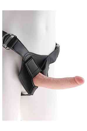 Страпон реалістичний Pipedream King Cock Strap-On з кільцевим кріпленням, на трусиках, бежевий Sex Aura Київ