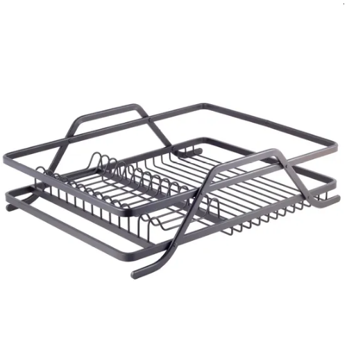 Сушарка для посуду 59*38*13см з піддоном алюміній чорний 751 KAMILLE Житомир - фото 7