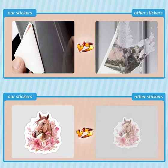 Набор стикеров с лошадьми в акварельном стиле – 50 шт Киев