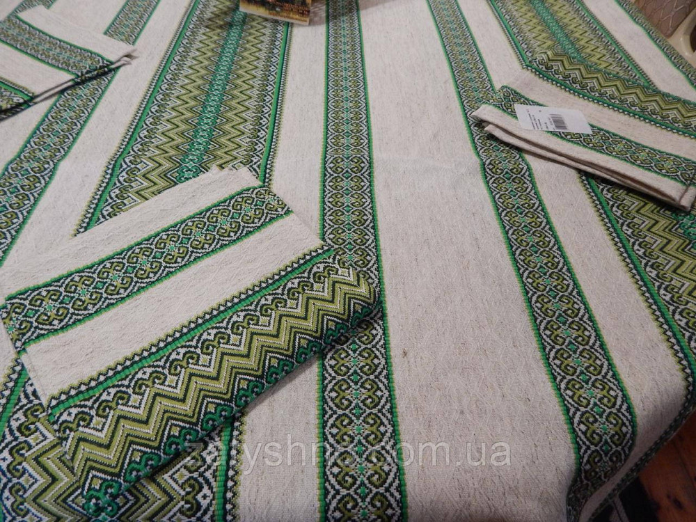 Зелена скатертина вишита на подарунок Київ - фото 4