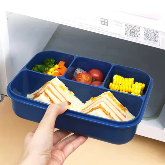 Контейнер, ланч-бокс для гарячої та холодної їжі, миска з окремими відсіками та столовими приборами для їжі, помаранчевий Кам'янець-Подільський