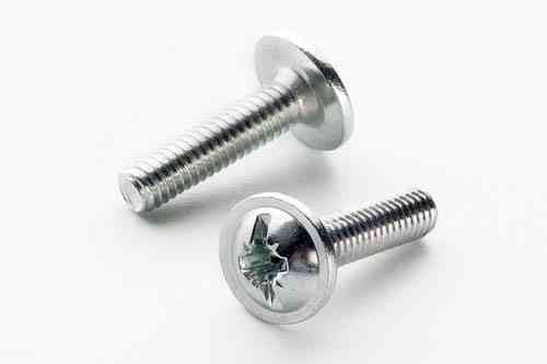 Винт метрический с полукруглой головкой с пресс-шайбой М8*60 DIN 967 кл. пр. 4,8 цинк белый (пач 20шт) APRO Ровно