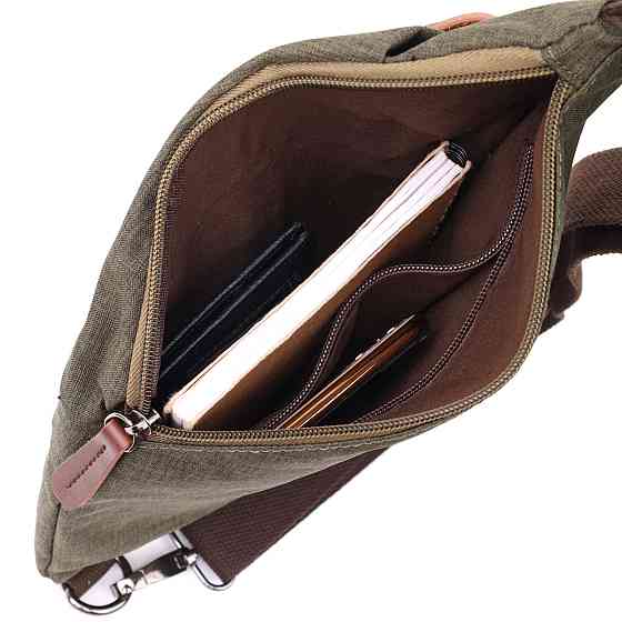 Зручна сумка через плече для чоловіків із текстилю Оливковий (Vintage) Київ