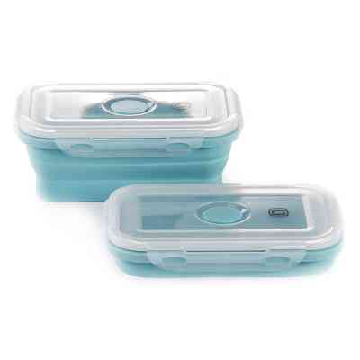 Ланч-бокс СИЛА складаний з кришкою-засувкою блакитний 540 мл (960561) Вінниця