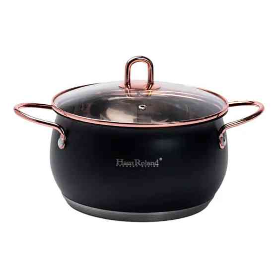 Haus Roland Набір каструль із нержавіючої сталі 2,6 л - 3,6 л - 6,1 л зі скляними кришками HP33 Коломия
