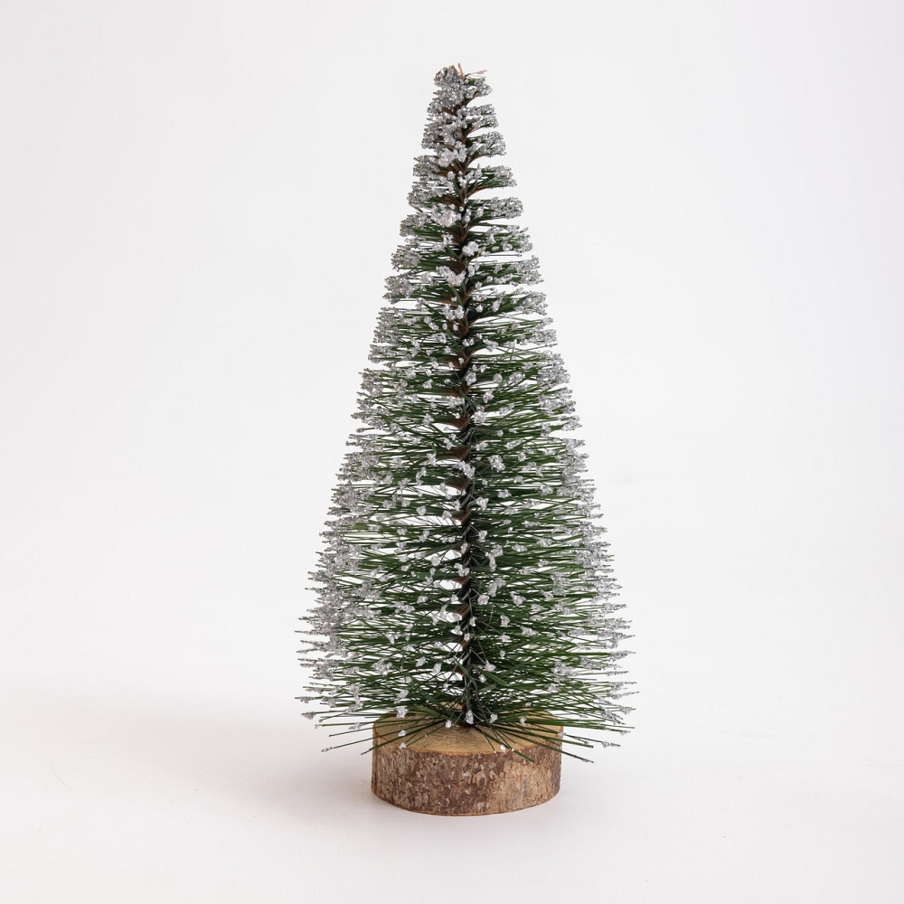 Засніжена новорічна ялинка на дерев'яній підставці 25 см Київ - фото 2
