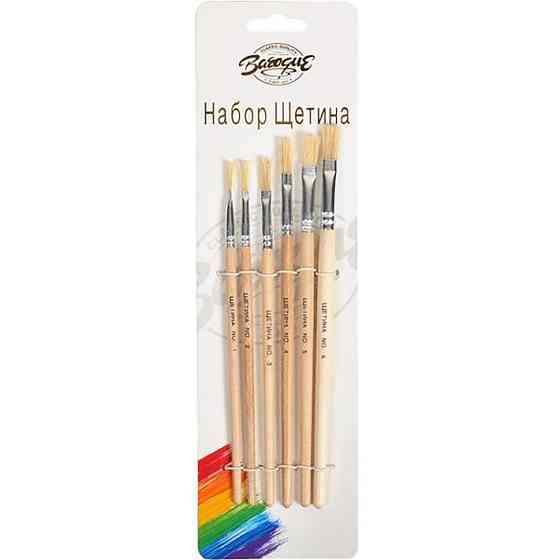 Набор кисточек плоских 6 шт 