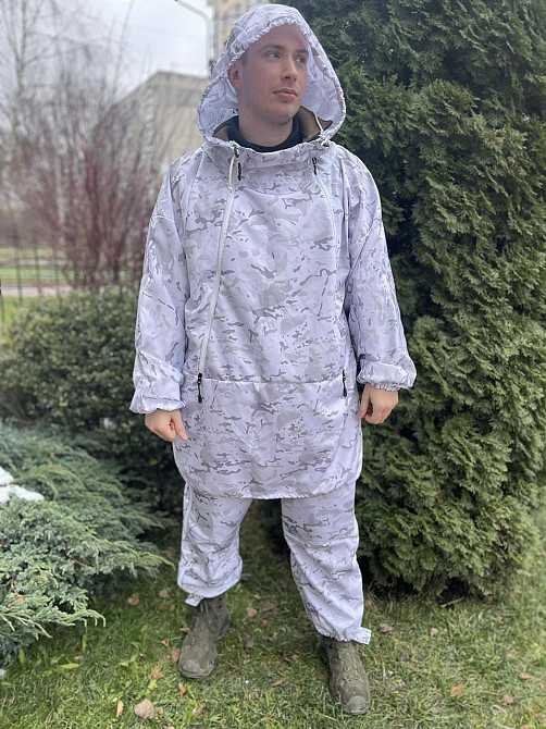 Тактический маскировочный костюм (плащевка 100% полиэстер) Белый мультикам Винница - изображение 2