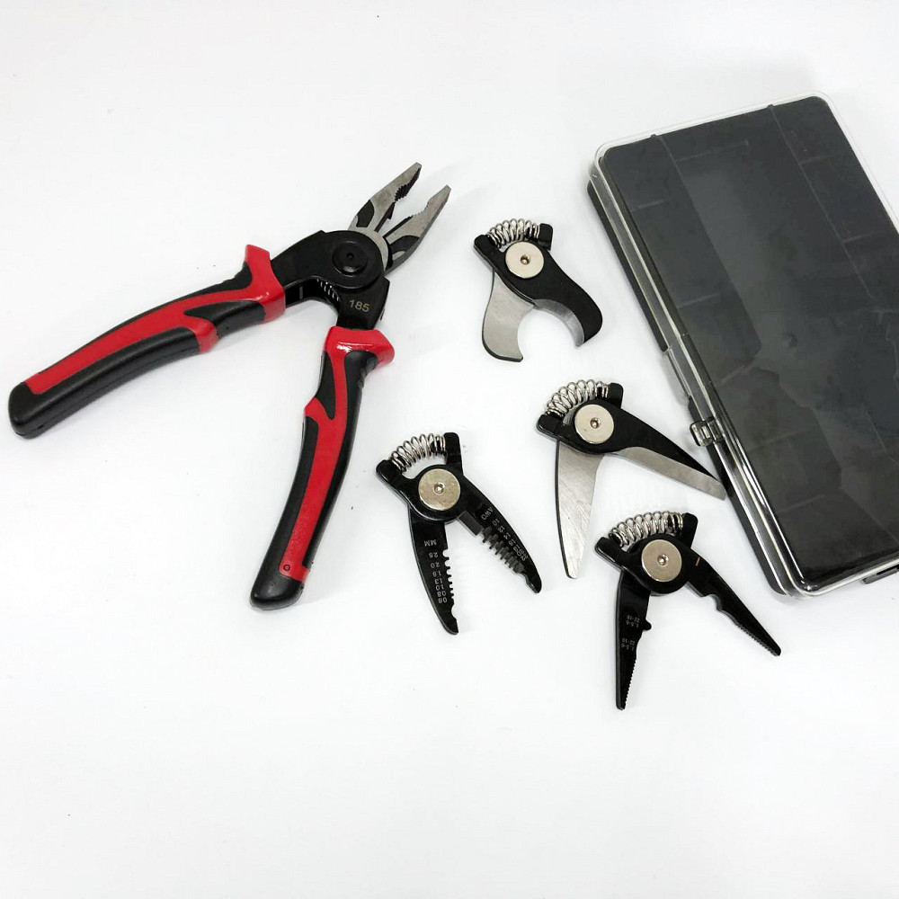 Многофункциональный набор быстросменных инструментов 5 в 1 (плоскогубцы, зачистка изоляции, обжимные щипцы) XA-47 Киев - изображение 10