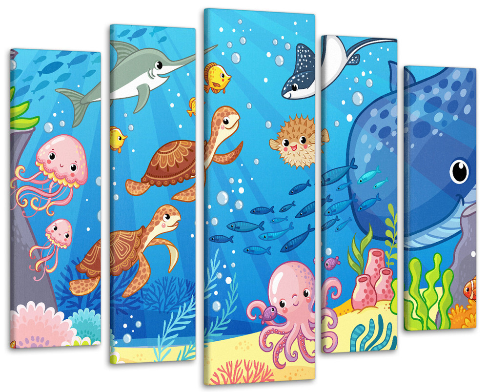 Модульна картина в дитячу Морські Жителі Art-369_5 ( 80х118см ) Київ - фото 1