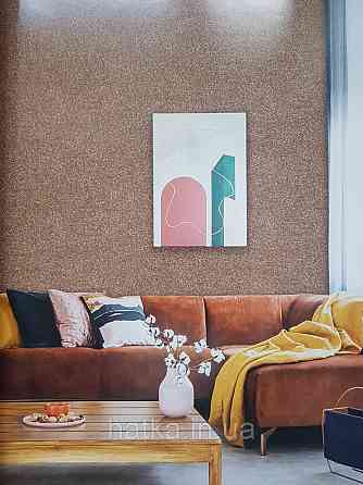 Шпалери вініл на флізеліні гарячого тиснення DU&KA Natura1.06х10 абстракція під шкіру смужки коричневі Київ