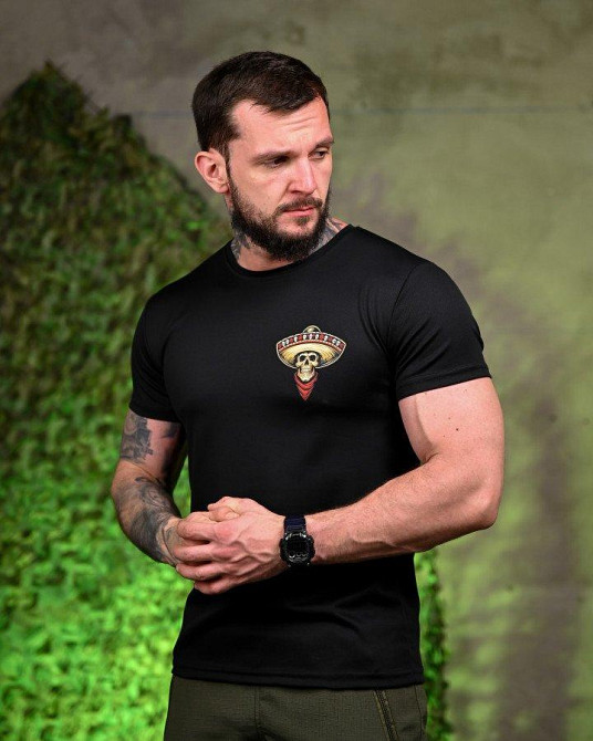 Тактическая мужская потоотводящая футболка картинка принт Мексиканец черная 56 Одесса - изображение 3