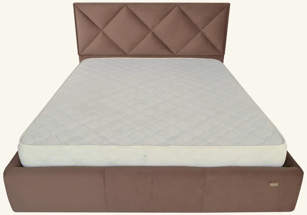 Ліжко Двоспальне Leeds Comfort 160 х 190 см З підйомним механізмом та нішою для білизни Коричневий Київ - фото 1