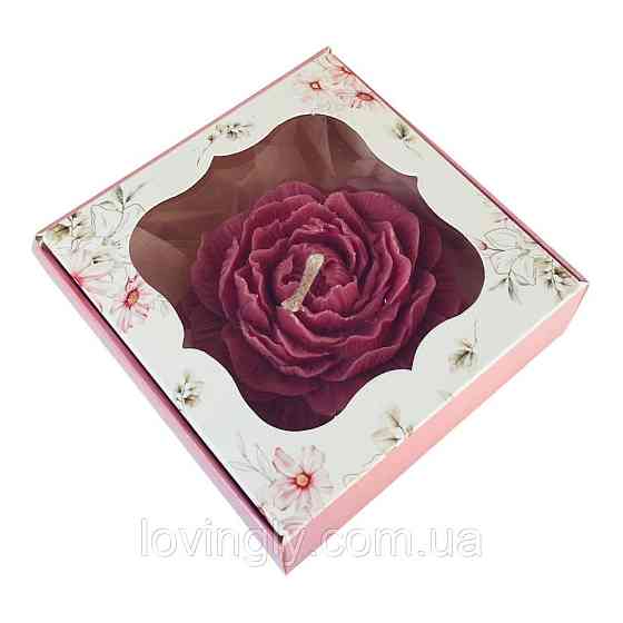 Свічка троянда 8 см натуральна ручної роботи – подарункова коробка, на 8 березня чи День Валентина Ірпінь