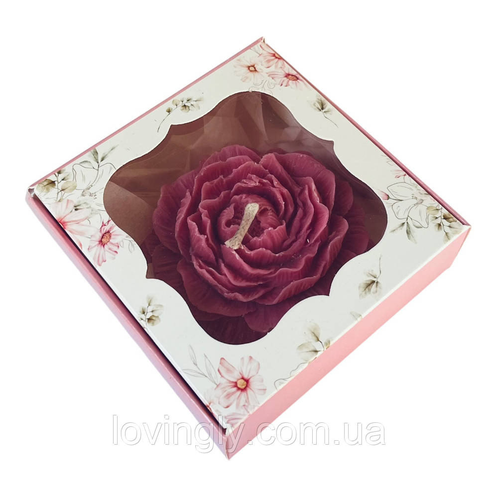 Свічка троянда 8 см натуральна ручної роботи – подарункова коробка, на 8 березня чи День Валентина Ірпінь - фото 1