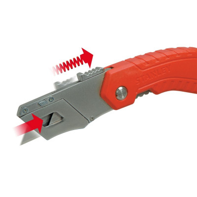 Ніж монтажний Stanley складаний, з висувним лезом для оздоблювальних робіт, 160мм. (0-10-243) Вінниця - фото 8