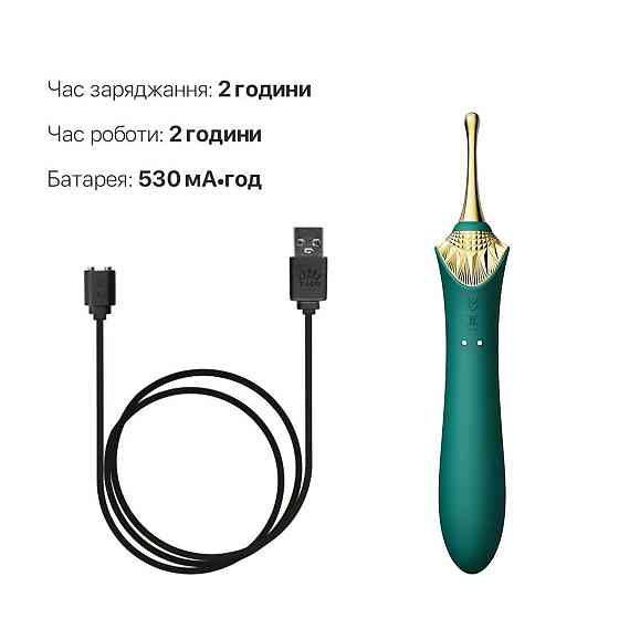 Вагинально-клиторальный вибратор Zalo — Bess Turquoise Green, многофункциональный с насадками Sex Aura Киев