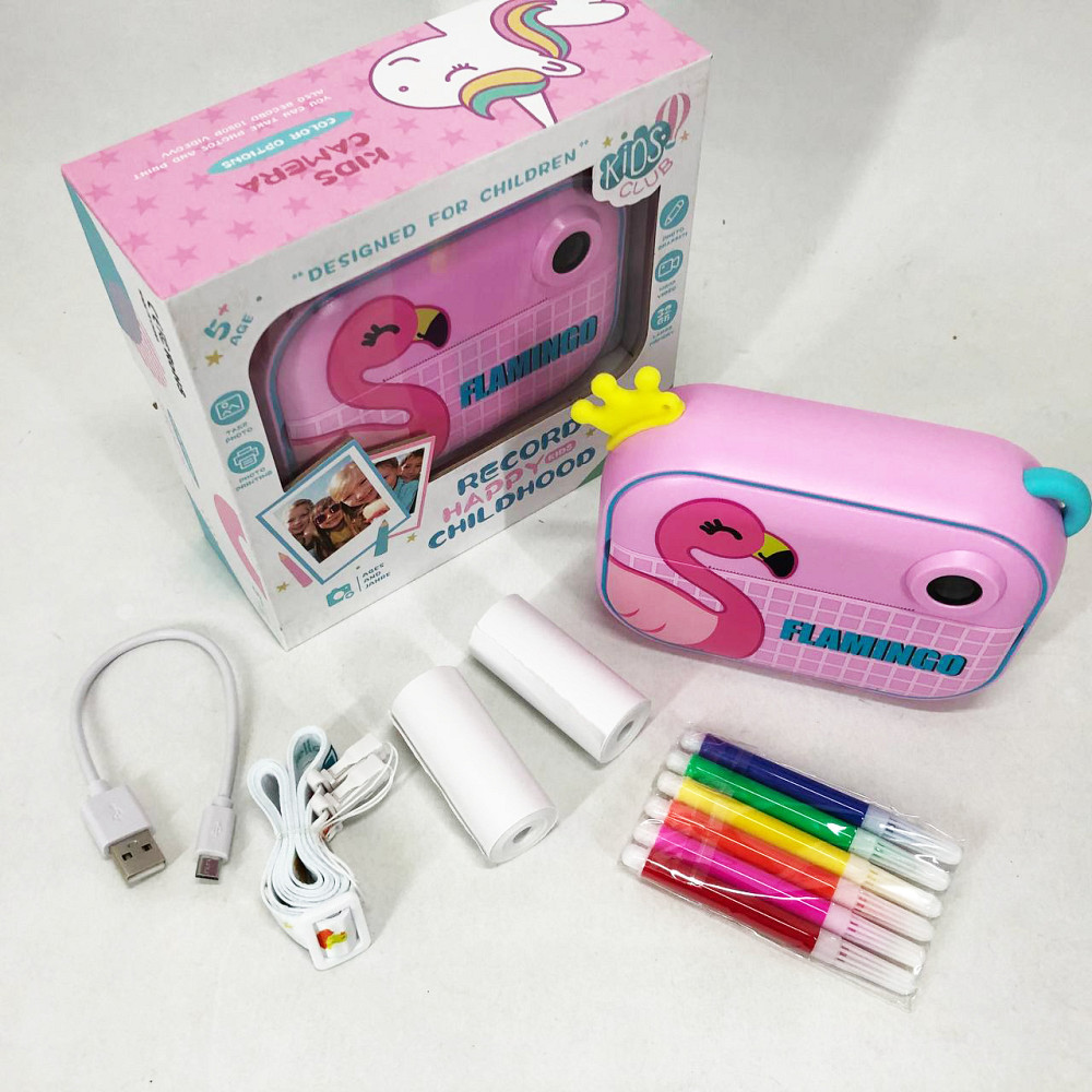 Детский фотоаппарат мгновенной печати YT008 PINK FLAMINGO с поддержкой microSD TC-43 Львов - изображение 5