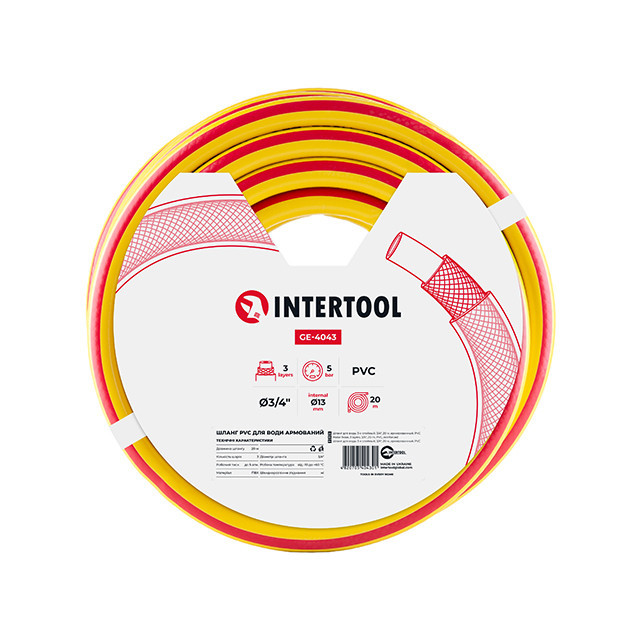 Шланг для поливу 3- х шаровий 3/4 ", 20м, армований PVC INTERTOOL GE-4043 Київ - фото 10