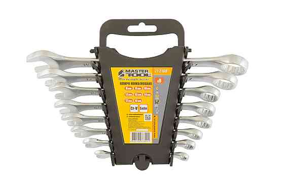 Ключі комбіновані MASTERTOOL набір 8 шт (6, 8, 10, 12, 13, 14, 17, 19 мм) CrV SATIN FINISH DIN3113 71-2108 Коломия
