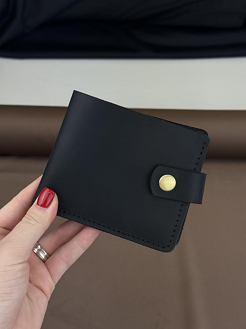 Класичний гаманець із натуральної шкіри SD001 (Чорний) Суми - фото 1