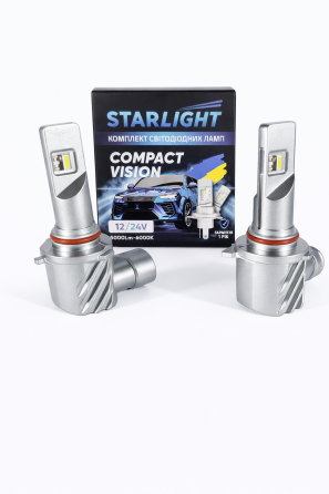 Комплект светодиодных ламп StarLight Compact Vision HB3 (9005) P20d 6000K 12/24V (пассивное охлаждение) Харьков