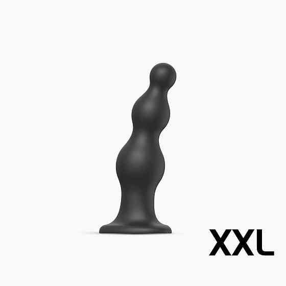 Насадка для страпона Strap-On-Me Dildo Plug Beads Black XXL Sex Aura Київ