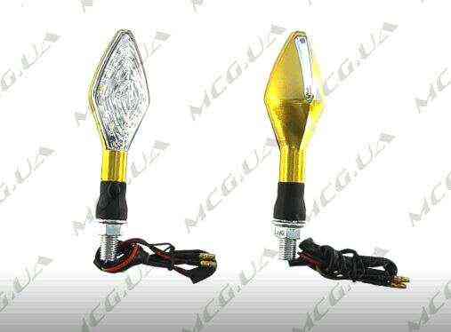 Поворот світлодіодний, човен (15 LED, жовтий, біле скло) JS Київ