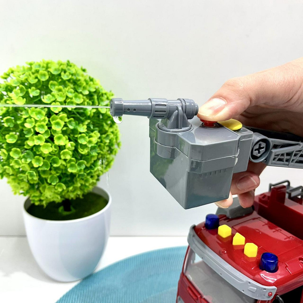 Спецтехніка Пожежна машина звук підсвічування механічний розбризкувач води кран рухомі деталі інерція Червоний (ZH 812-6) Чернигов - изображение 5