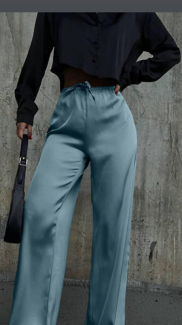 Жіночі стильні штани шовк Армані Оливка, 42/44 Одеса - фото 1