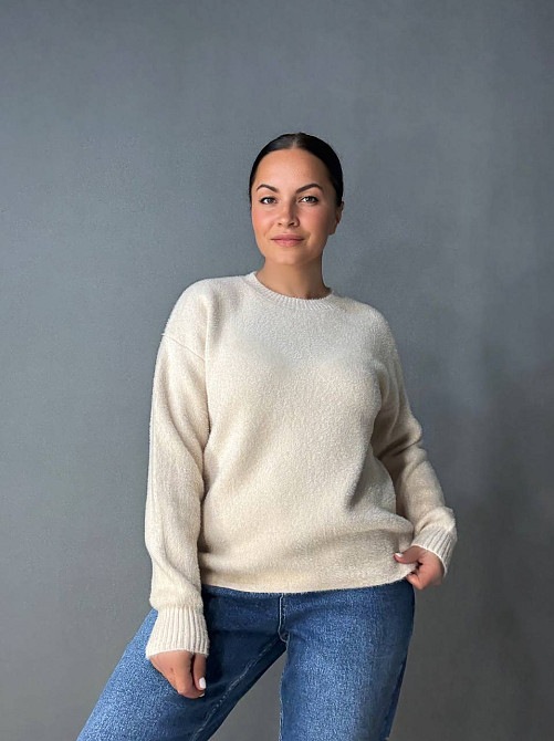 Светр жіночий Fancy Matinee 5977 ангора базовий, бежевий, one size Київ - фото 7