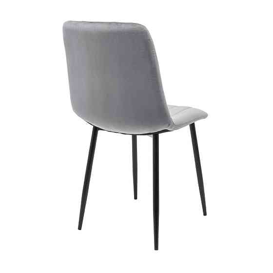 Стілець крісло м'який FuryDesign Malcolm 57 чорні ніжки Сірий Київ