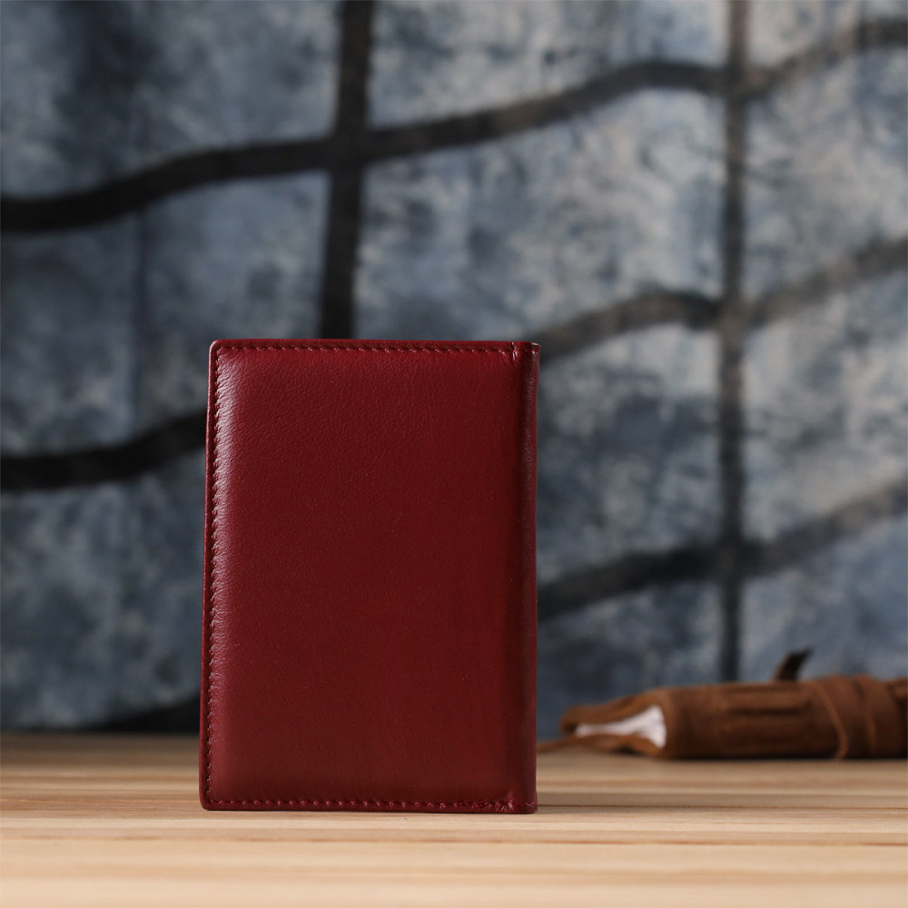 Жіноча шкіряна обкладинка на паспорт бордова (ST Leather) Київ - фото 19