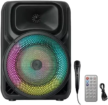 Портативна акустична система з Bluetooth, караоке, FM, USB, AUX, підсвічуванням та пультом ДУ Одеса - фото 1