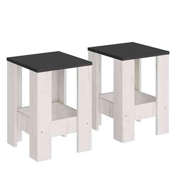 Табурет Эверест Т-1 (2шт.) Графит/Дуб крафт белый (DTM-071145) Львов