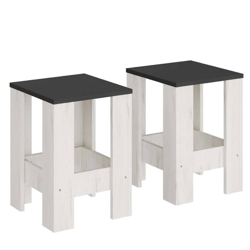 Табурет Эверест Т-1 (2шт.) Графит/Дуб крафт белый (DTM-071145) Львов - изображение 1