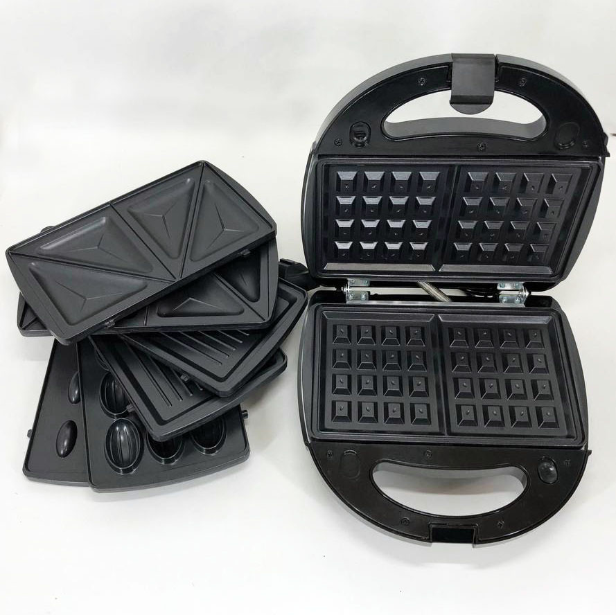 Гриль многофункциональный для дома Crownberg, Гриль электрический для кафе со сменными насадками KE-18 Львов - изображение 16