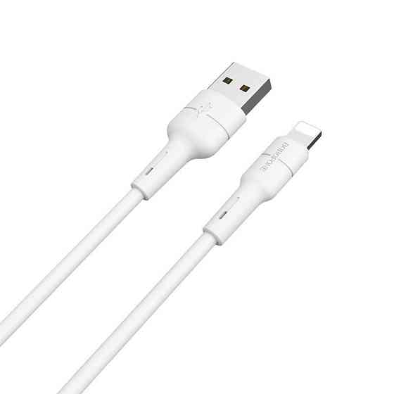 Кабель BOROFONE BX30 USB - iPhone 2.4A, 1m, силиконовый, TPE разъемы, цвет белый BX30LW Одесса