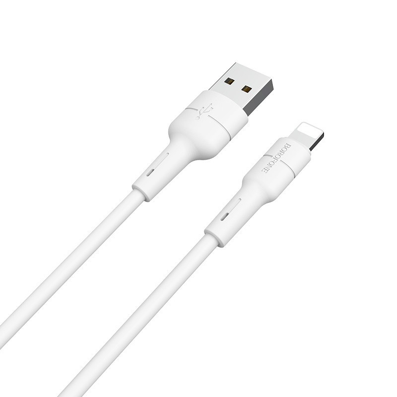 Кабель BOROFONE BX30 USB - iPhone 2.4A, 1m, силиконовый, TPE разъемы, цвет белый BX30LW Одесса - изображение 1