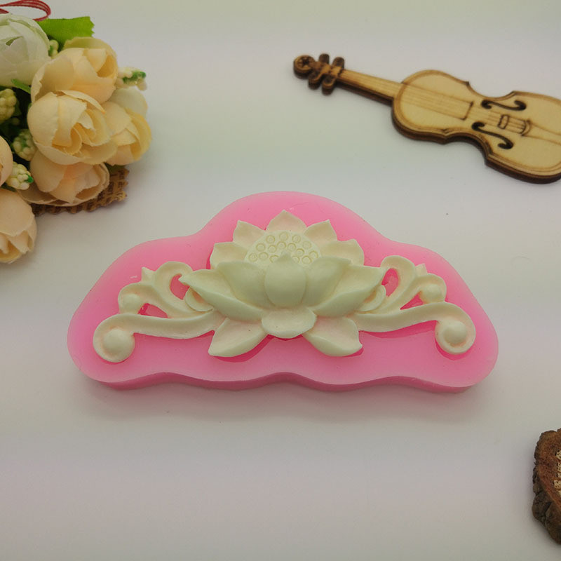 Молд силиконовый Цветок лотоса 42 на 96 мм розовый Киев - изображение 1