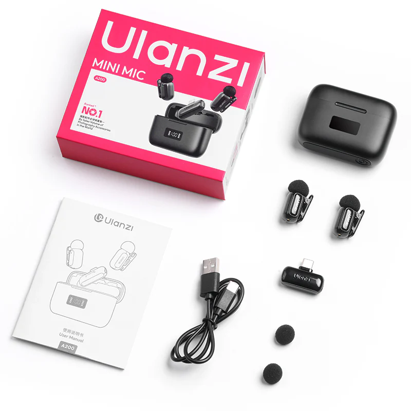 Бездротова мікрофонна система Ulanzi A200 Mini Mic dual-mic (Type-C) Black Київ - фото 2
