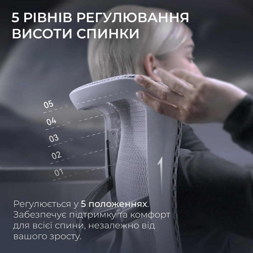 Крісло офісне Sihoo Doro S300 Mesh Light Grey (S300-M202) ( 23741 ) Харків - фото 8
