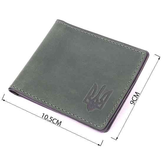 Качественная кожаная обложка на удостоверение участника боевых действий GRANDE PELLE 11664 Зеленый Киев