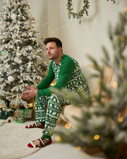 Чоловічий комплект зі штанами — Новорічний орнамент- Family look для сім'ї Tom John 93435 XL Київ - фото 2